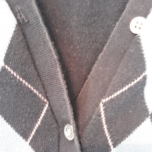 Juicy Couture Navy Argyle Cardigan 12 - Picture 5 of 9